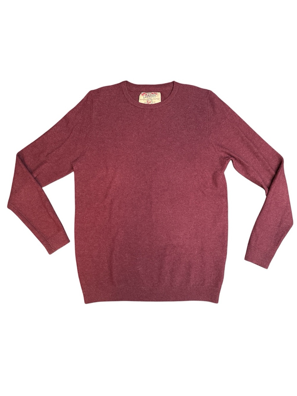 Lambswool blend Tokyo Laundry Men's Crewneck Sweater in Wine